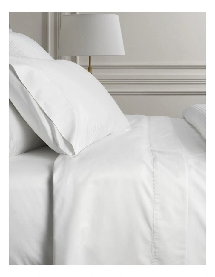Hotel Weight Luxury 1000TC Sheet Set In Snow 1 Hotel Weight Luxury 1000TC Sheet Set In Snow