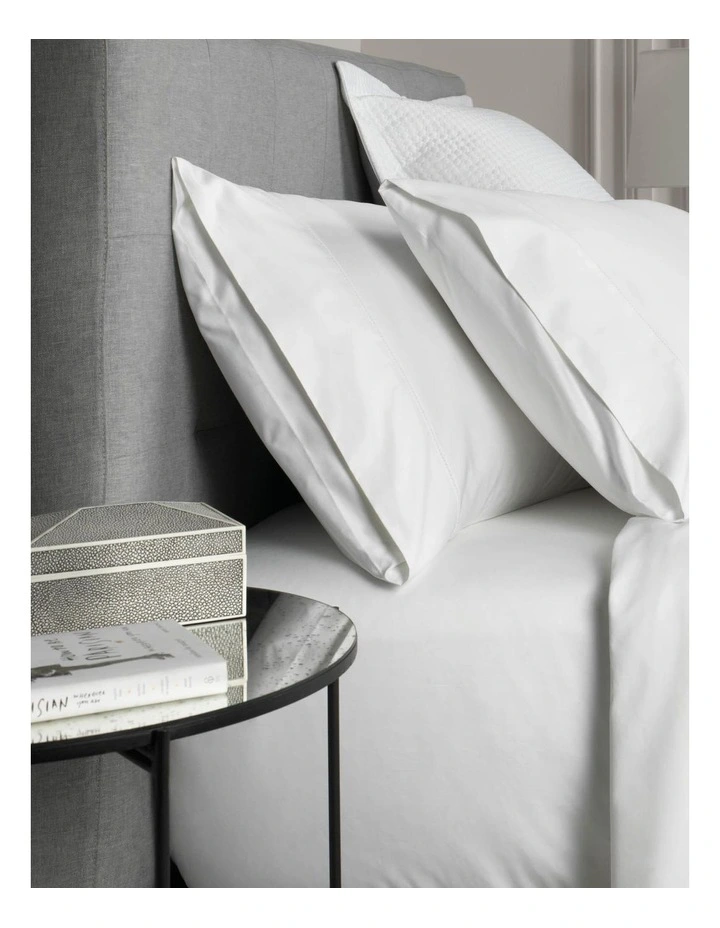 Hotel Weight Luxury 1000TC Sheet Set In Snow 2 Hotel Weight Luxury 1000TC Sheet Set In Snow - Image 2