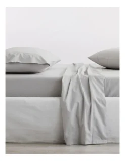 Organic Cotton Percale 300TC Fitted Sheet In Dove