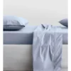 Organic Cotton Percale 300TC Fitted Sheet In Soft Blue