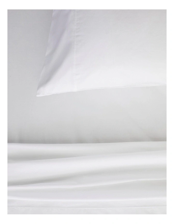 Organic Cotton Percale 300TC Sheet Set In Snow 2 Organic Cotton Percale 300TC Sheet Set In Snow - Image 2
