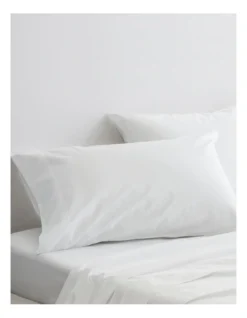 Organic Cotton Percale 300TC Sheet Set In Snow 5 Organic Cotton Percale 300TC Sheet Set In Snow -Sheridan 787424500 3 720x928