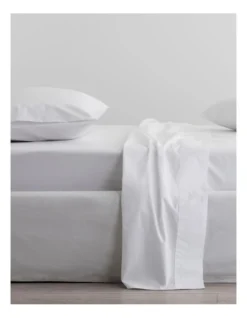 Sheridan 8 Organic Cotton Percale 300TC Standard Pillowcase 2 Pack In Snow
