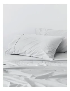 Organic Cotton Sateen 400TC Sheet Set In Frost Grey