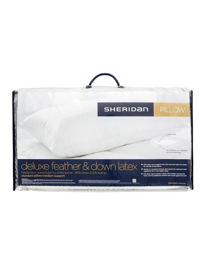 Deluxe Feather & Down Latex Pillow In Snow 1 Deluxe Feather & Down Latex Pillow In Snow