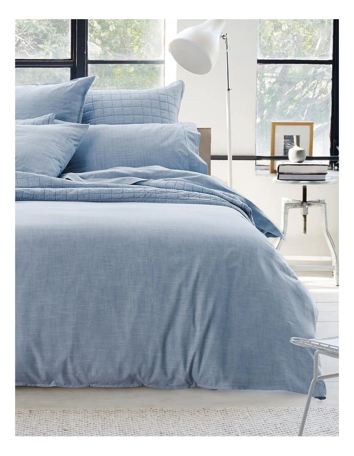 Reilly Quilt Cover Set In Chambray 1 Reilly Quilt Cover Set In Chambray
