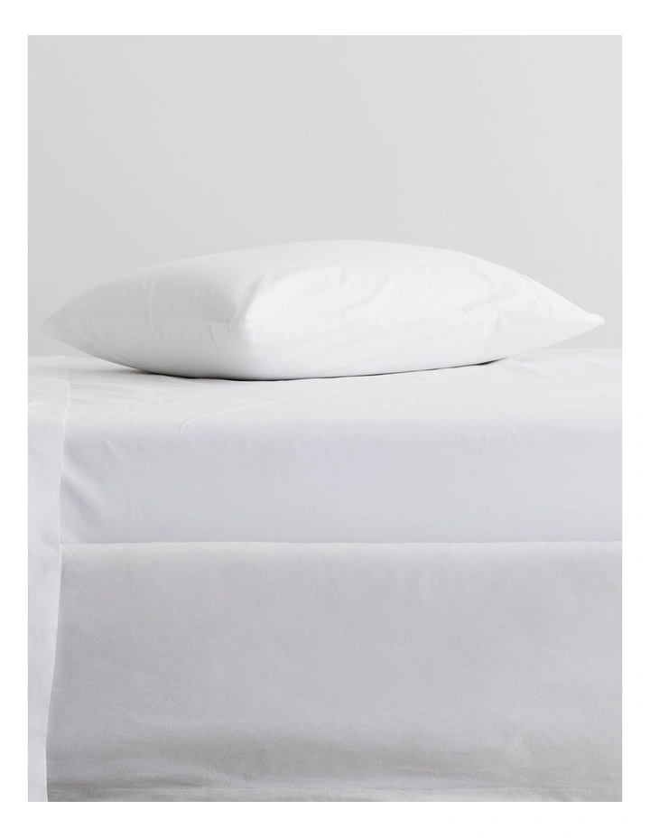 Organic Cotton Percale 300TC Bedskirt In Snow 2 Organic Cotton Percale 300TC Bedskirt In Snow - Image 2