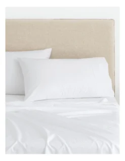 Organic Cotton Sateen 400TC Sheet Set In White