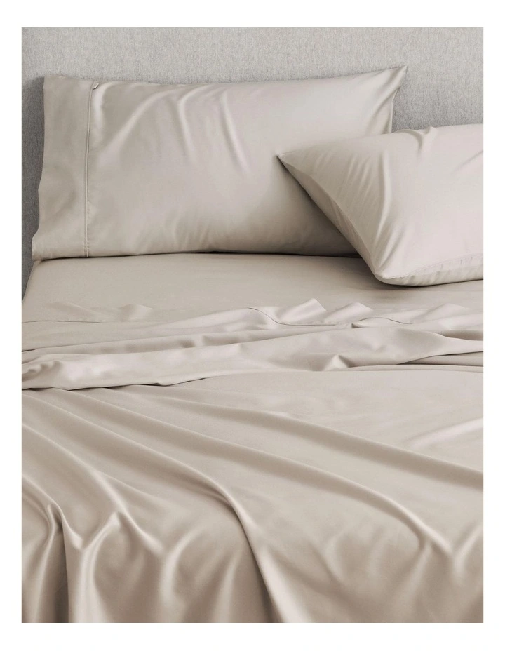 Tencel Lyocell Fibre & Cotton Sheet Set In Bone 1 Tencel Lyocell Fibre & Cotton Sheet Set In Bone