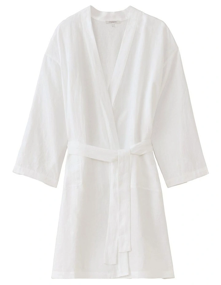 Abbotson Bath Robe In White 1 Abbotson Bath Robe In White