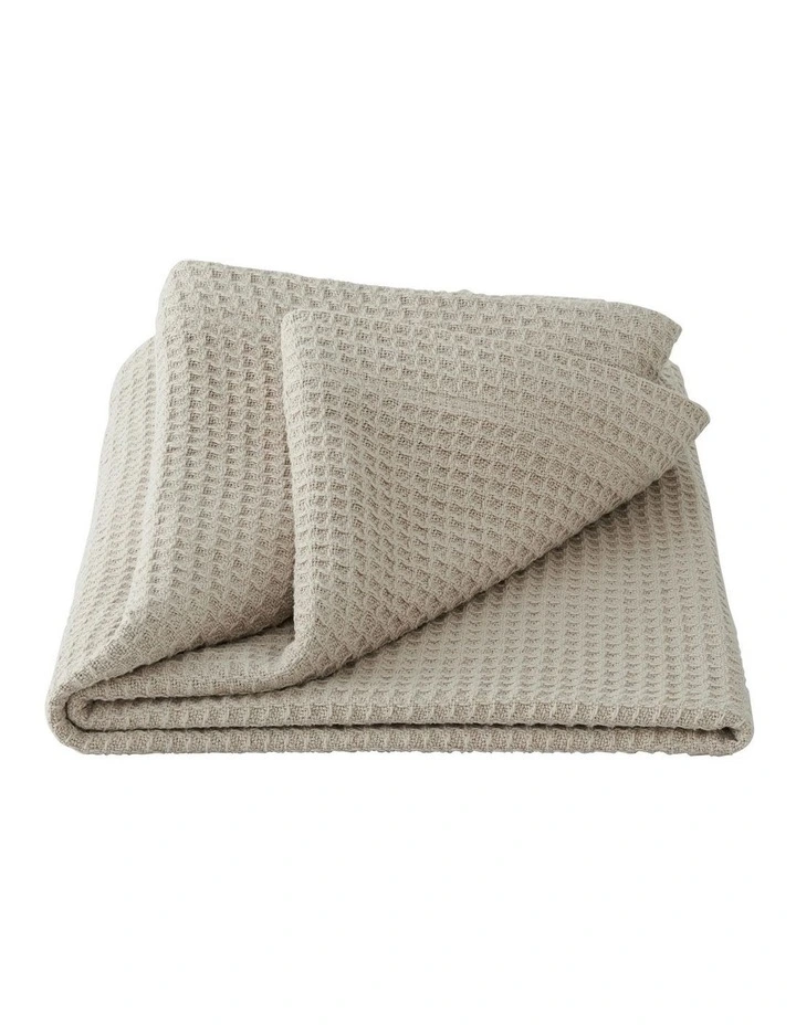 Cotton Waffle Blanket In Dust 1 Cotton Waffle Blanket In Dust