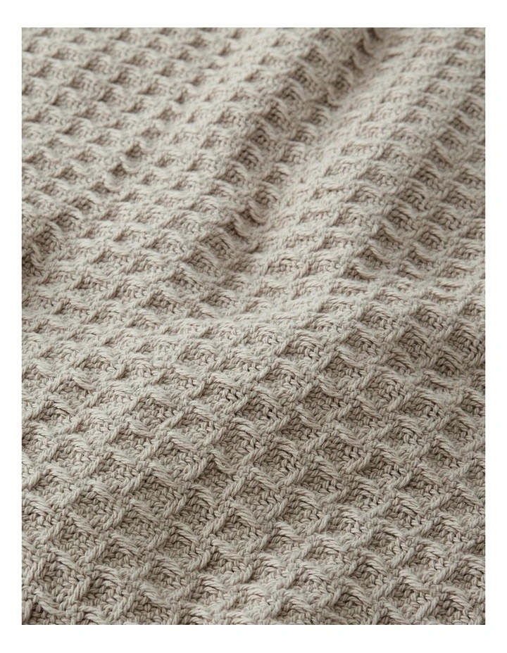 Cotton Waffle Blanket In Dust 2 Cotton Waffle Blanket In Dust - Image 2