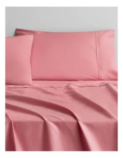 Organic Cotton 400Tc Sateen Sheet Set In Pink Ginger