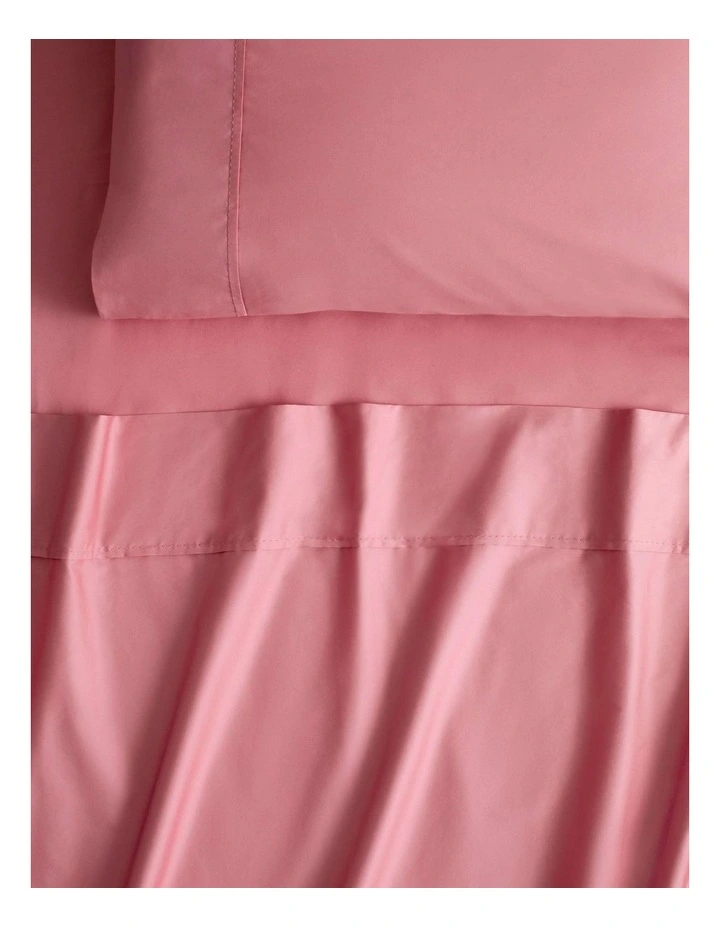 Organic Cotton 400Tc Sateen Sheet Set In Pink Ginger 2 Organic Cotton 400Tc Sateen Sheet Set In Pink Ginger - Image 2