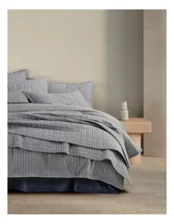 Reilly Stripe Bedcover In Atlantic