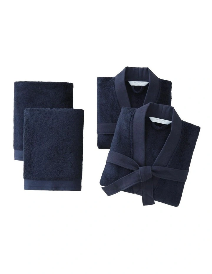 Supersoft Robe And Towel Gift Set In Midnight 1 Supersoft Robe And Towel Gift Set In Midnight