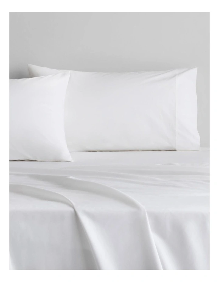 Byren Percale Sheet Set 50cm In White 2 Byren Percale Sheet Set 50cm In White - Image 2
