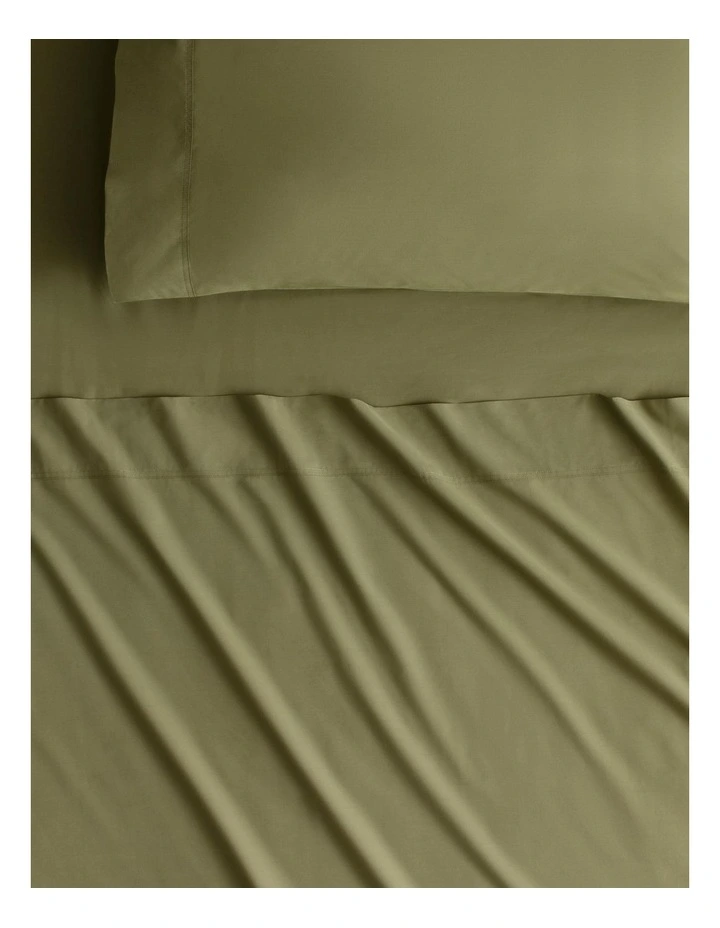 Byren Percale Sheet Set In Aloe 1 Byren Percale Sheet Set In Aloe