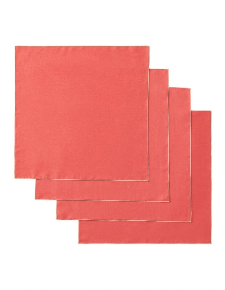 Abbotson Napkin Set Of 4 In Washed Red 2 Abbotson Napkin Set Of 4 In Washed Red - Image 2
