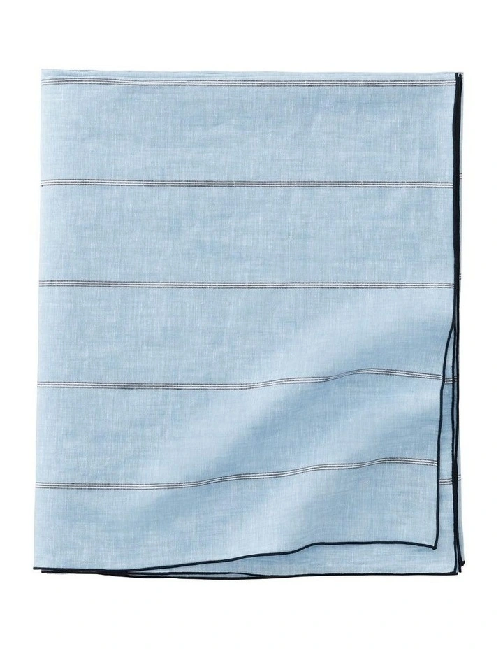 Abbotson Stripe Tablecloth In Spa 2 Abbotson Stripe Tablecloth In Spa - Image 2