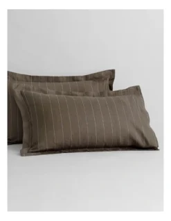 Abbotson Stripe Fitted Sheet In Khaki 5 Abbotson Stripe Fitted Sheet In Khaki -Sheridan 988991110 3 720x928