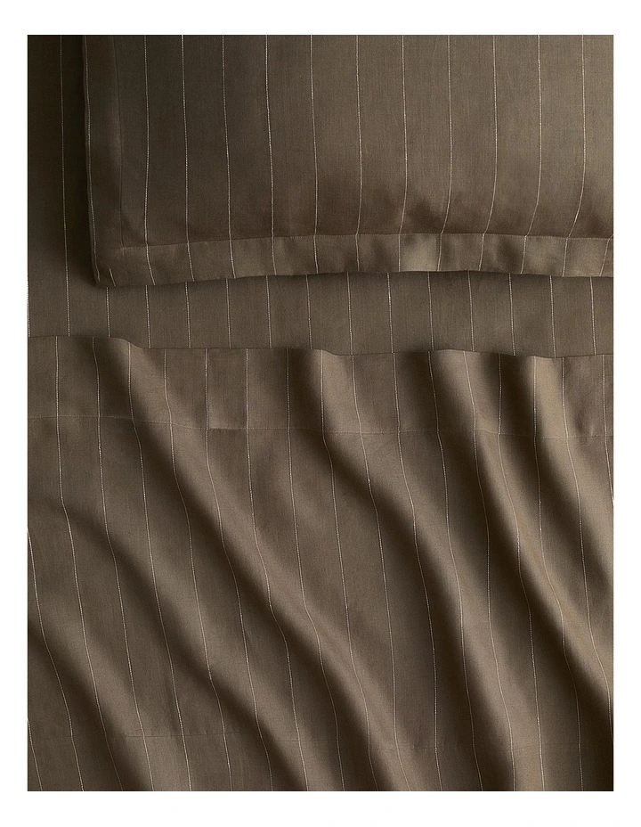 Abbotson Stripe Flat Sheet In Khaki 1 Abbotson Stripe Flat Sheet In Khaki