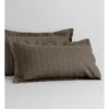 Abbotson Stripe Tailored Pillowcase Pair In Khaki