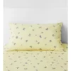 Kids Funny Bugs Sheet Set In Pastel Yellow