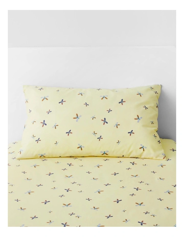 Kids Funny Bugs Sheet Set In Pastel Yellow 1 Kids Funny Bugs Sheet Set In Pastel Yellow
