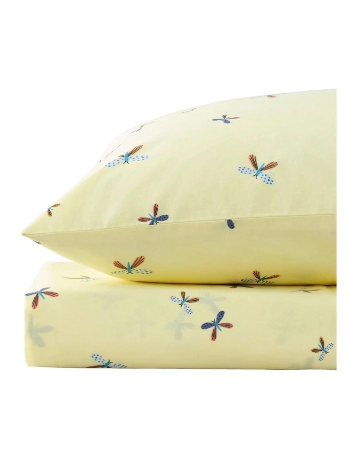 Kids Funny Bugs Sheet Set In Pastel Yellow 2 Kids Funny Bugs Sheet Set In Pastel Yellow - Image 2