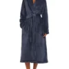 Kerrabee Plush Robe In Carbon