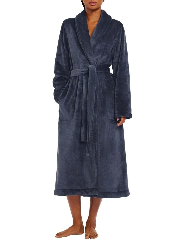 Kerrabee Plush Robe In Carbon 1 Kerrabee Plush Robe In Carbon