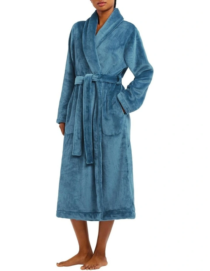 Kerrabee Plush Robe In Pacific Blue 1 Kerrabee Plush Robe In Pacific Blue