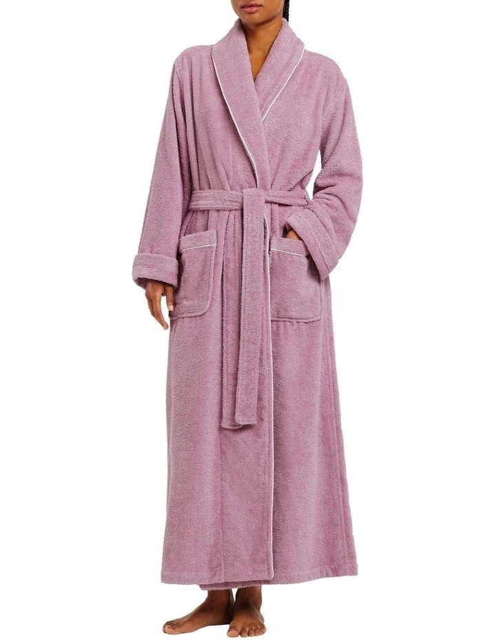 Luxury Egyptian Cotton Robe In Purple Dusk 1 Luxury Egyptian Cotton Robe In Purple Dusk