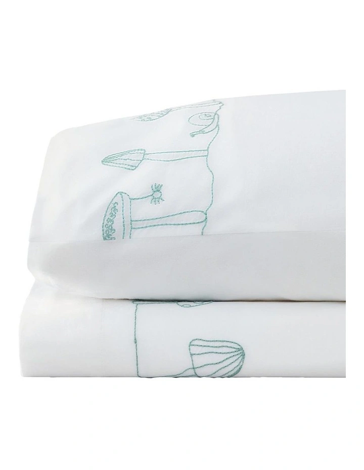 Kids Mushroom Garden Embroidered Flat Sheet Set In White 2 Kids Mushroom Garden Embroidered Flat Sheet Set In White - Image 2