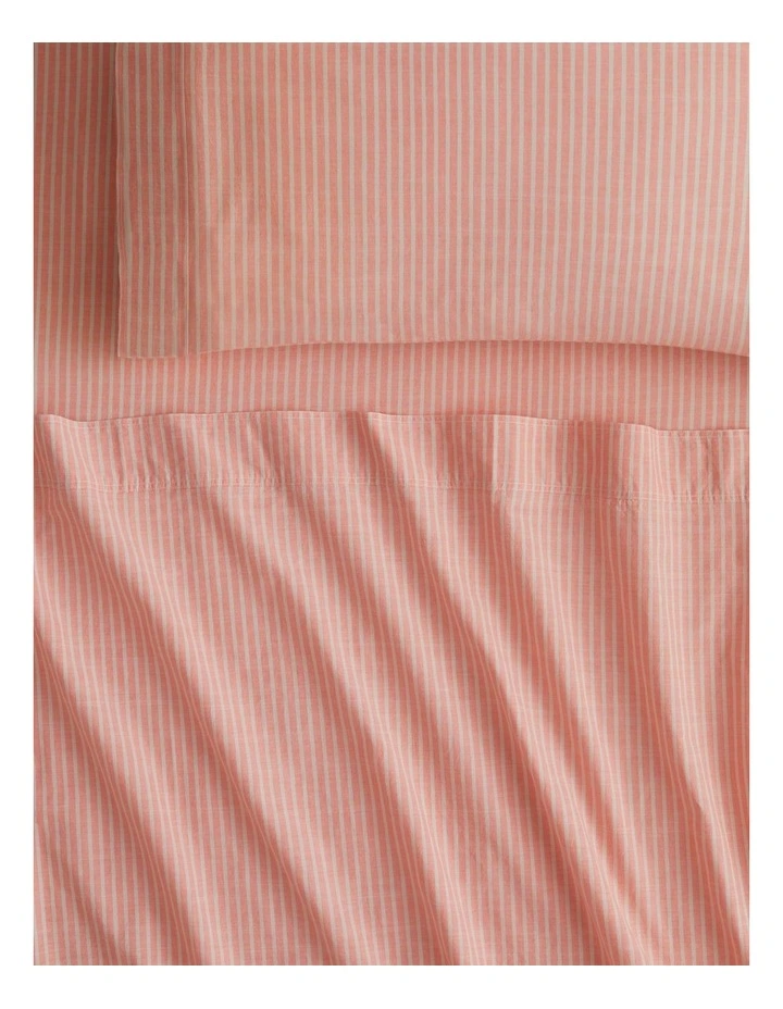 Reilly Stripe Sheet Set In Papaya 1 Reilly Stripe Sheet Set In Papaya