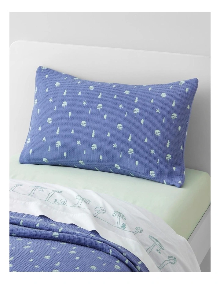 Kids Tree Trail Sham In French Blue 1 Kids Tree Trail Sham In French Blue