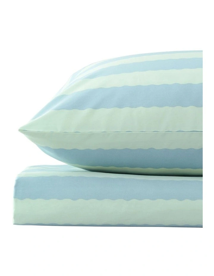 Wiggle Stripe Sheet Set In Mint 2 Wiggle Stripe Sheet Set In Mint - Image 2